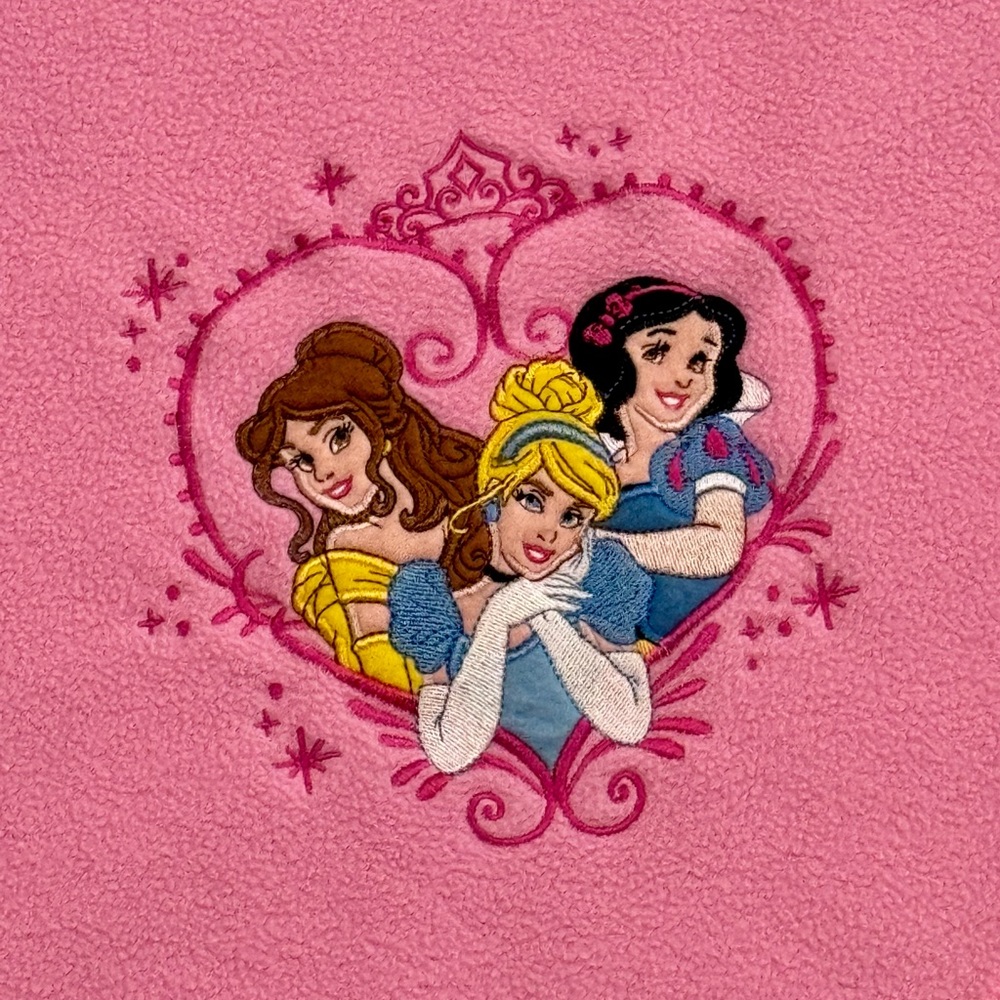 Disney Store Pink Fleece Plush Princess Belle Cinderella Snow White Throw 48x60